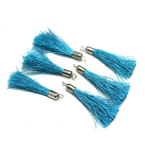 20 Pcs, 2 Inches Silk Thread Tassels Turquoise