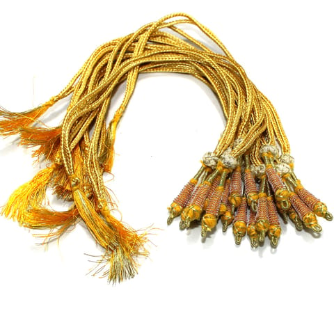 12 Pcs Zari Backrope Necklace Dori Golden