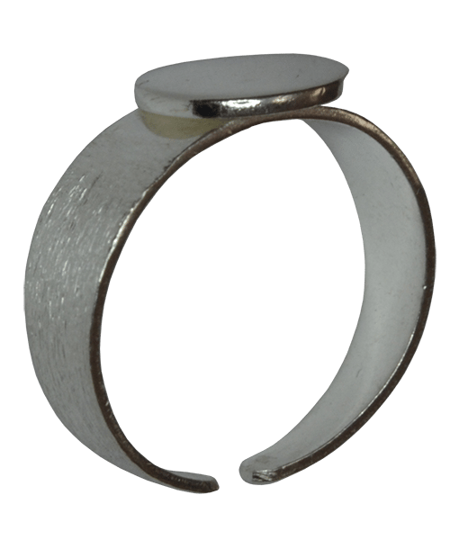 92.5 Sterling Silver Brushed Ring with Disc-10mm