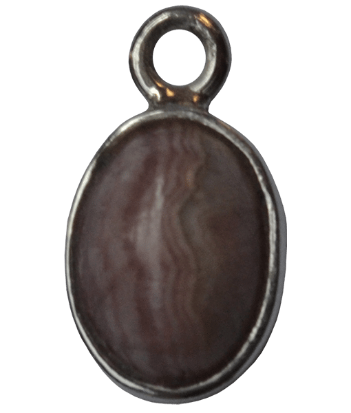 92.5 Sterling Silver Oval Rhodocrocite Charm 7x9mm