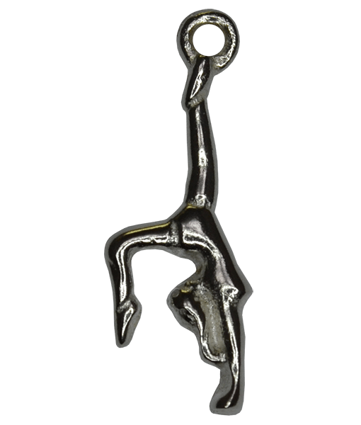 92.5 Sterling Silver Gymnast Charm 19x6mm