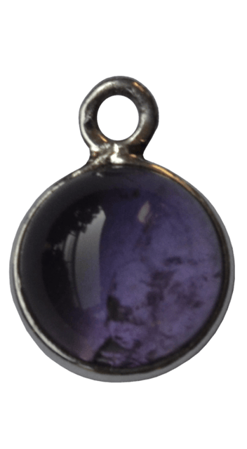 92.5 Sterling Silver Round Amethyst Charm