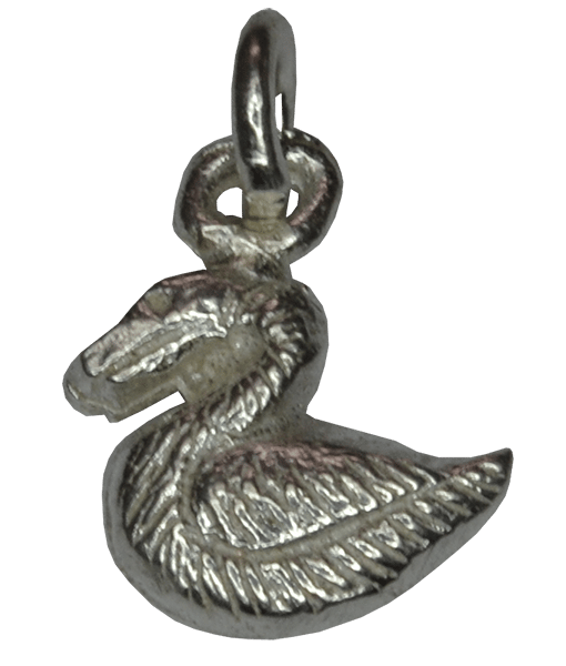 92.5 Sterling Silver Duck Charm 10x8mm