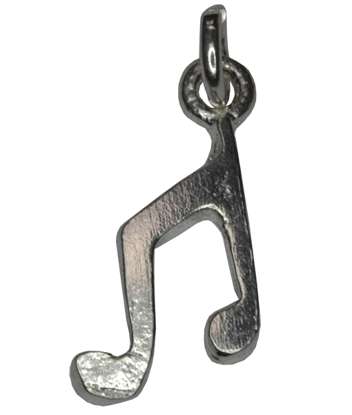 92.5 Sterling Silver Music Charm 14x7mm