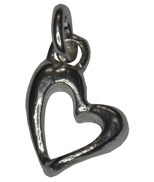 92.5 Sterling Silver Crooked Heart Charm
