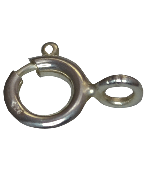 92.5 Sterling Silver 7mm Spring Ring Clasp