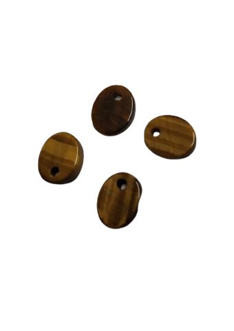 8*10mm Flat Oval Tiger Eye with Hole on Top