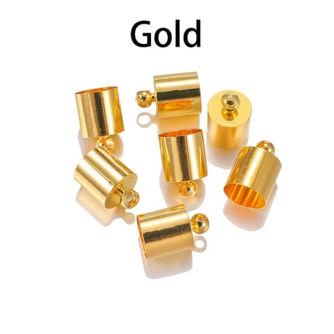20 Pcs Gold Plated Brass Cord Ends 10x5.5mm
