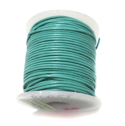 Leather Cord Turquoise For Jewellery Making, Size 1 mm, Pack of 25 mtr