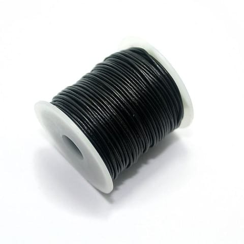 0.5mm, 25 Mtrs Jewellery Making Leather Cord Black