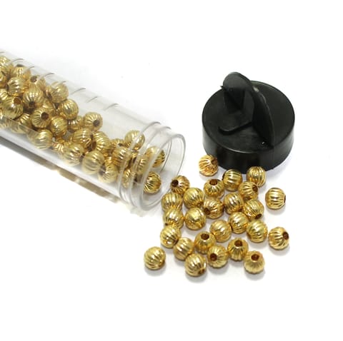 150+ Pcs Brass Beads Golden 5mm