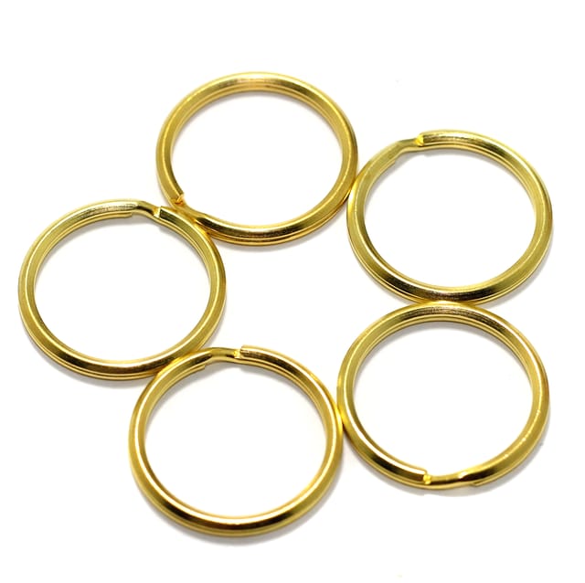 20 Pcs Golden Key Chain Rings 1 Inch