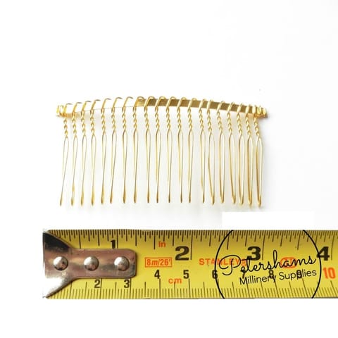 Gold Comb Hair Clip Base 3 Inch
