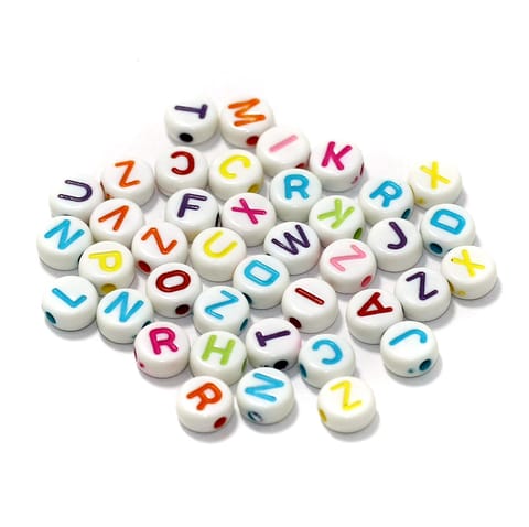 500 Pcs Acrylic Round A to Z Alphabet Letter Beads Multicolor 6mm