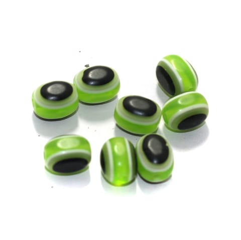 100 Pcs Acrylic Eye Beads Green Oval 10x7mm