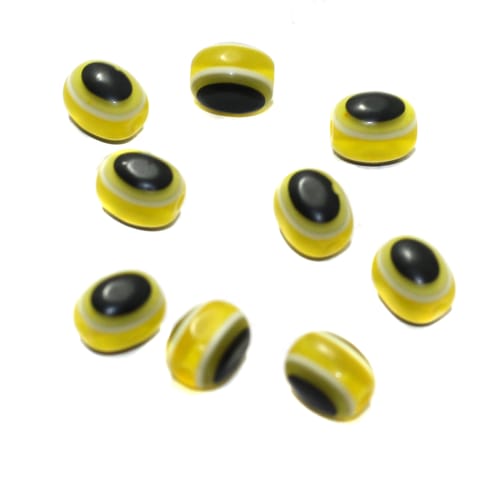 100 Pcs Acrylic Eye Beads Yellow Oval 10x7mm