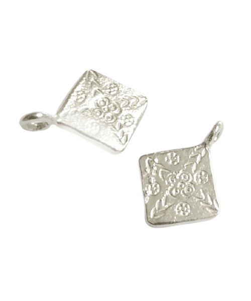 Sterling Silver Diamond Shape Pattern Charm