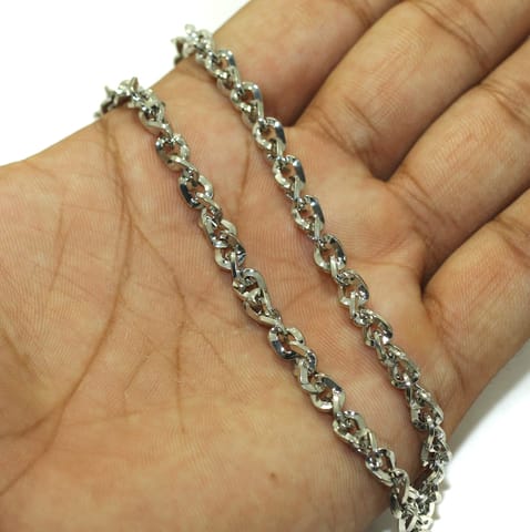 1 Mtr Black Nickel Metal Chain, Link Size 6X5mm