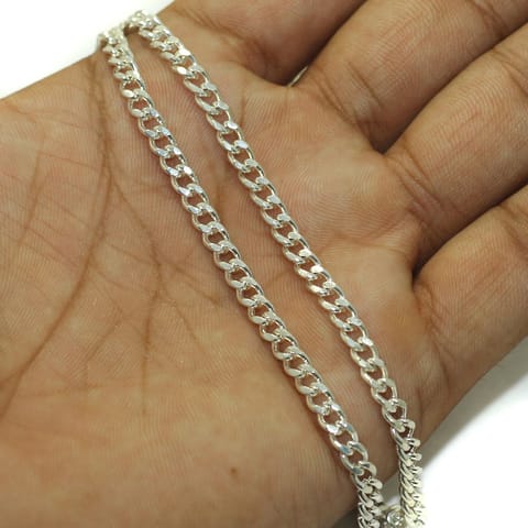 1 Mtr Silver Metal Chain, Link Size 6X4mm