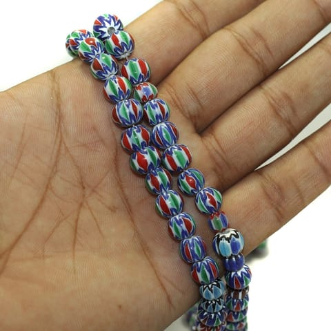 Chevron Designer Round Beads, Pack Of 2 String