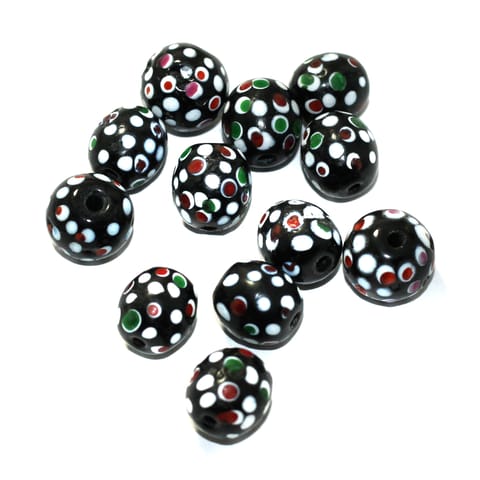 50 Pcs Glass Oval Beads Multicolor 13x12mm