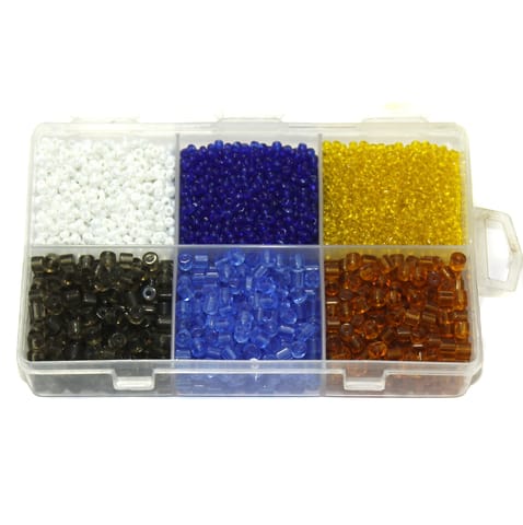 Glass Tyre and Seed Beads DIY Kit for Jewellery Making, Beading, Embroidery and Art and Crafts
