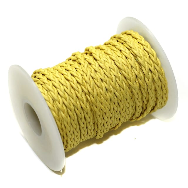 10 Mtrs 3 Ply Braided String Cotton Cords Rope Yellow 3mm