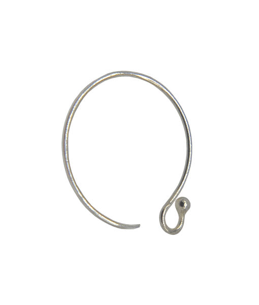 Sterling Silver Rounded Earwire with Ball 15mm