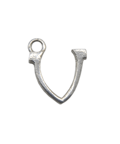 Sterling Silver Alphabet Charm “V”