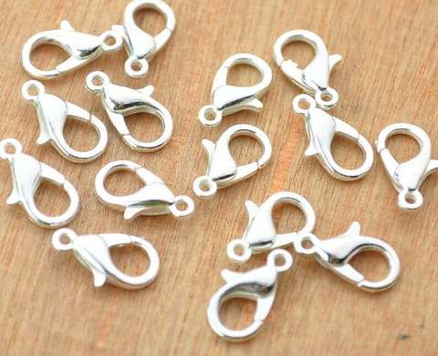 14mm Silver Finish Lobster Clasps