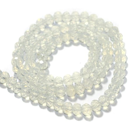 85 Pcs, 6mm Clear Glass Crystal Beads Roundelle 1String
