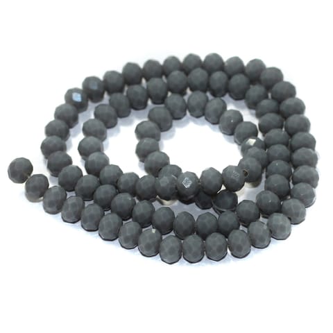 85 Pcs, 6mm Grey Glass Crystal Beads Roundelle 1String