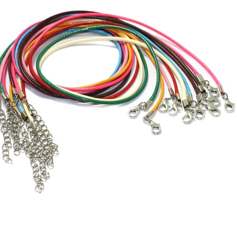 14 Pcs, Leather Necklace Cord Dori With Clasp and Extension Chain