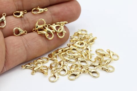12mm Gold Finish Lobster Clasps