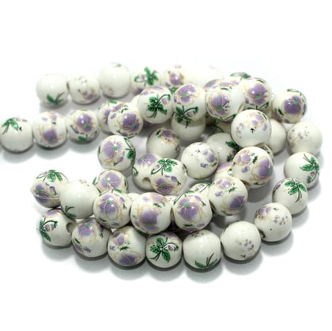 Premium Multicolor Ceramic Beads 1 String