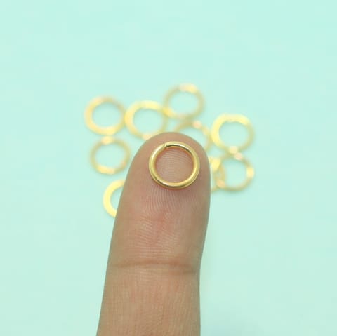 100 Pcs, 9mm Brass Golden Jump Rings