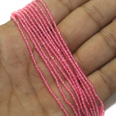 5 Strings, 2mm Hydro Crystal Beads Baby Pink