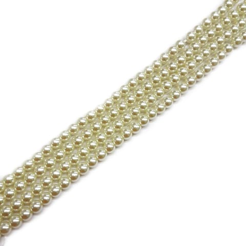 6mm, 4 strands, AA Quality Shell Pearls, 16 inches, 68+ Beads In Each Strand
