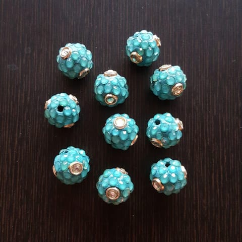 10pcs, Blue, Takkar bead Spacers, 15mm