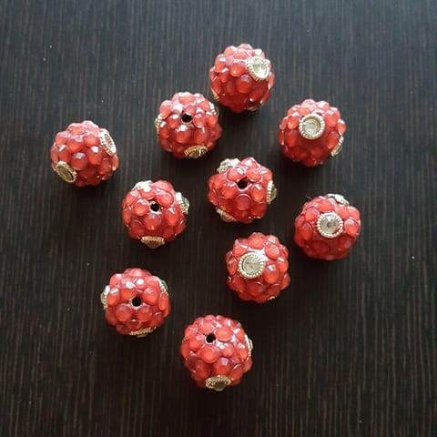 10pcs, Red, Takkar bead Spacers, 15mm