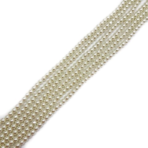 4mm, 4 strands, AA Quality Shell Pearls, 16 inches, 120+ Beads In Each Strand
