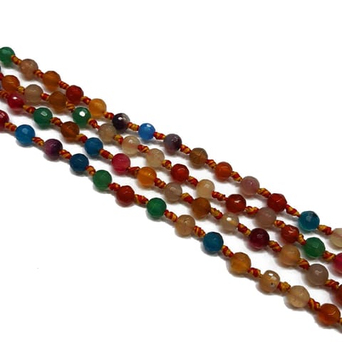 2 lines, 6mm Faceted Onyx Stone Strands, 40+ beads in each, 16 inches