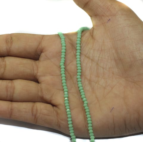 195+Pcs, 2mm Light Green Crystal Rondelle Faceted Beads 1String