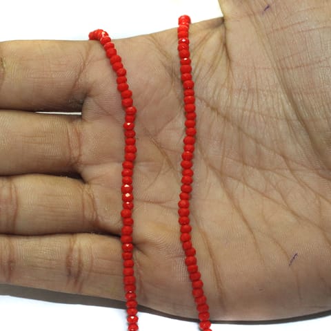 Crystal Rondelle Faceted 2mm 195+Beads 1String Red