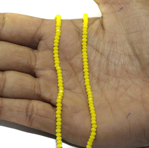 Crystal Rondelle Faceted 2mm 195+Beads 1String Yellow