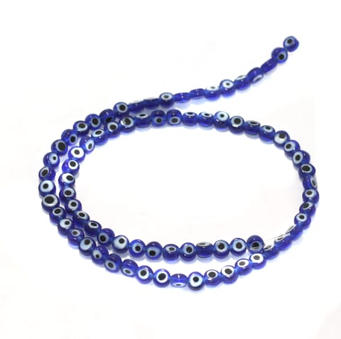 1 String, 5X3mm Glass Evil Eye Beads