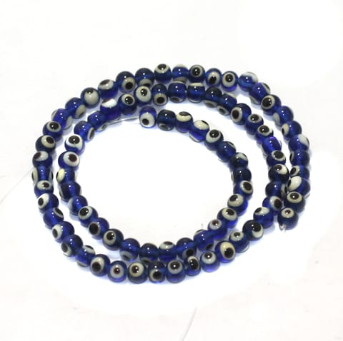 1 String, 5mm Glass Evil Eye Beads
