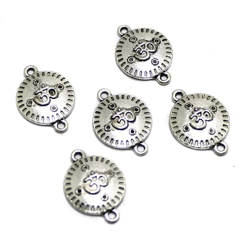 10 Pcs, 16mm German Silver Om Connector Charms