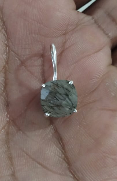 Sterling Silver with Black Rutile Pendant