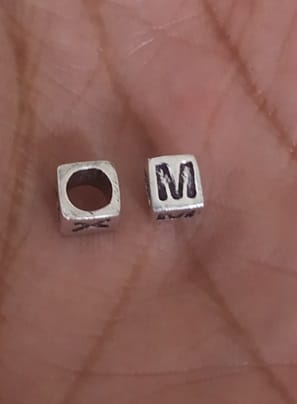 Sterling Silver “M” Bead